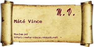 Máté Vince névjegykártya